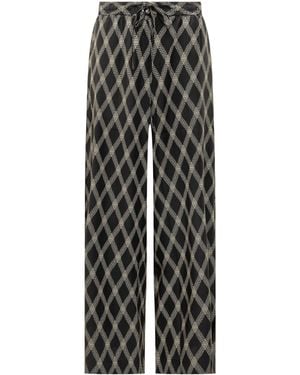 Pierre Louis Mascia Diamond-Pattern Drawstring Trousers - Grey