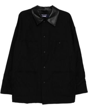 Comme des Garçons Logo-Patch Paneled Jacket - Black