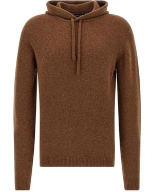 Roberto Collina Hooded Wool Sweater - Brown