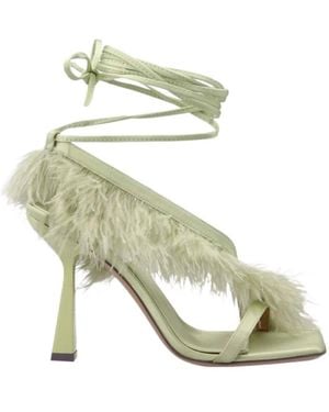 Sebastian Milano Feather Tie Sandals - Green
