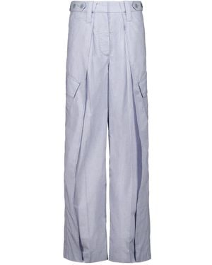 Stella McCartney Layered Chambray Cargo Trousers - Purple