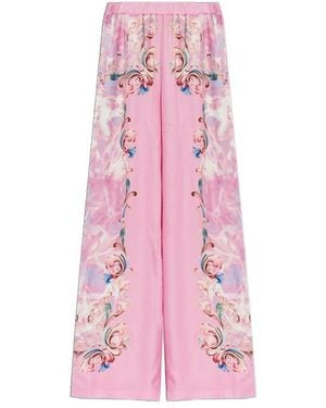 Versace Jeans Couture Couture Baroque Print Wide-Leg Pants - Pink