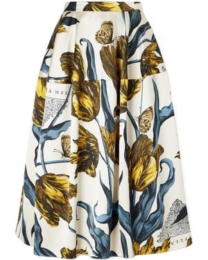 Erdem Floral Print Midi Skirt - White