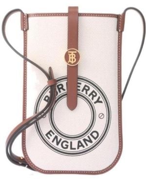 Burberry Anne Logo Printed Phone Holder - White