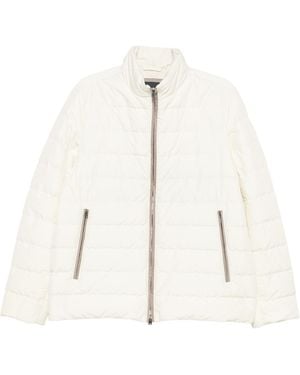 Herno Quilted Down Jacket With Zip Closure - Natural