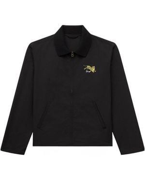 KENZO Jumping Tiger' Embroidered Zipped Coach Jacket - Black
