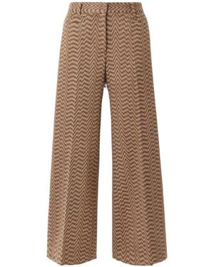 Missoni Caperdoni Wool-Cotton Blend Casual Trousers - Brown