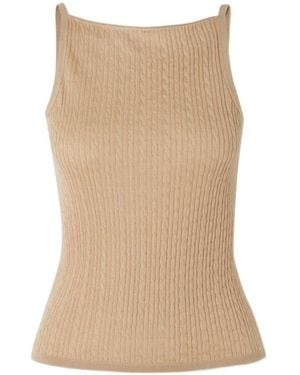 Loro Piana Rimella Cable-Knit Cashmere And Silk-Blend Top - Natural