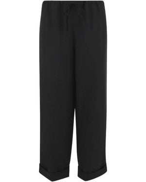 The Row Delano Drawstring Cuffed Trousers - Black
