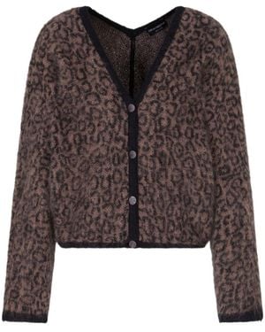 Emporio Armani Leopard-Pattern Cardigan - Brown