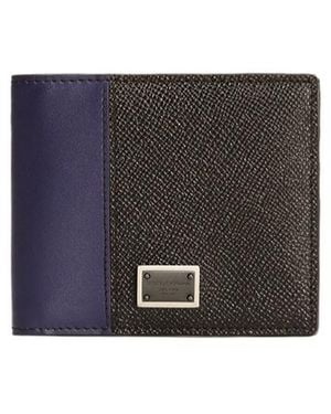 Dolce & Gabbana Logo Plaque Bi-Fold Wallet - Blue