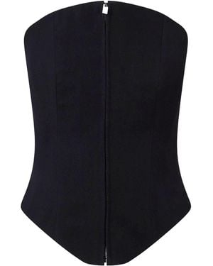 McQueen Strapless Corset Top - Blue