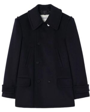 Burberry Wool Cashmere Pea Coat - Blue