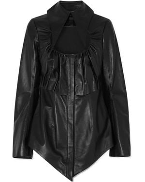16Arlington Hoguti Openwork Pleated Texture Shirt - Black