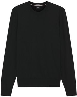BOSS Long-Sleeved Wool Sweater - Black