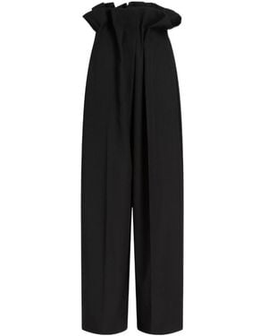 KHAITE High-Waisted Pleated Pants - Black