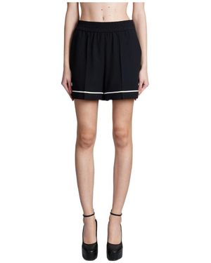 RED Valentino High Waist Contrasting Trim Shorts - Black