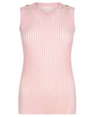 Liu Jo Two-Tone Ribbed Tank Top - Pink