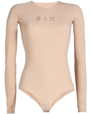 MM6 by Maison Margiela Solid Colour Crew Neck Long Sleeve Top - White