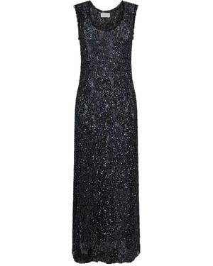 P.A.R.O.S.H. Sequin-Embellished Sleeveless Maxi Dress - Black