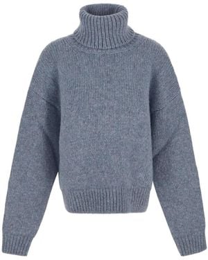 Celine Triomphe Turtleneck Sweater - Blue