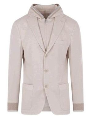 Eleventy Detachable Bib Hooded Blazer - Multicolour