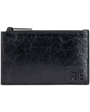 Balenciaga Monaco Zipped Long Card Holder - Black