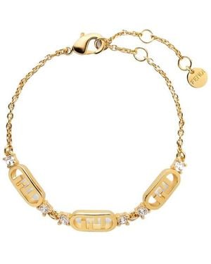 Fendi O'Lock Embellished Bracelet - Metallic