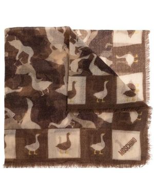 Moschino Graphic Printed Scarf - Brown