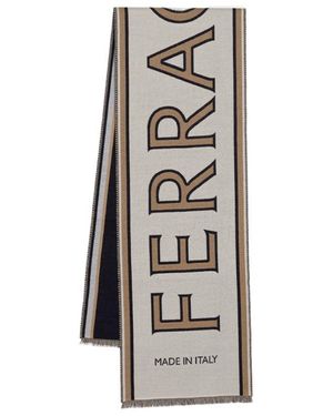 Ferragamo Ferragamo Maxi-Logo Scarf - White