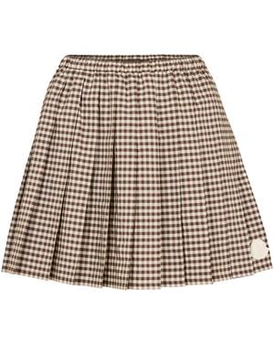 Moncler Chequered Skirt - Natural