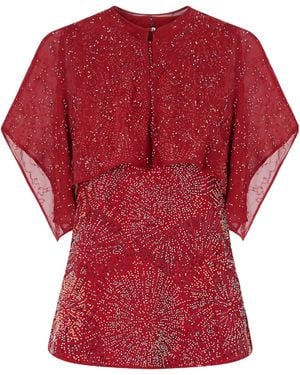 Rabanne Chiffon Cape Pearl Embroidered Top