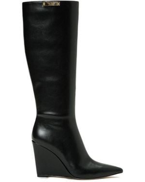 Twinset 100Mm Logo-Plaque Boots - Black