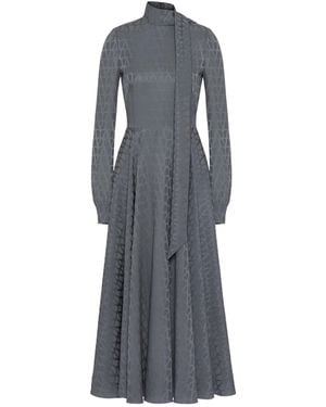 Valentino Iconograph Print Midi Dress - Grey