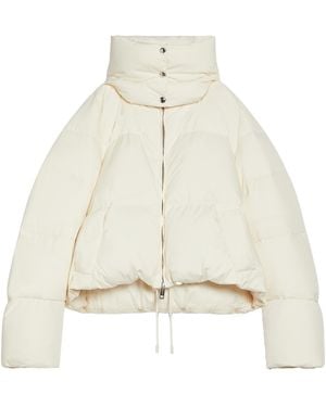 Sportmax High Neck Zip-Up Jacket - Natural