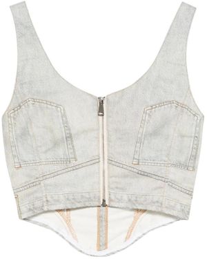 Haikure Zip Bustier Top - Grey