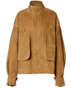 The Attico Soft Suede Flight Jacket - Brown