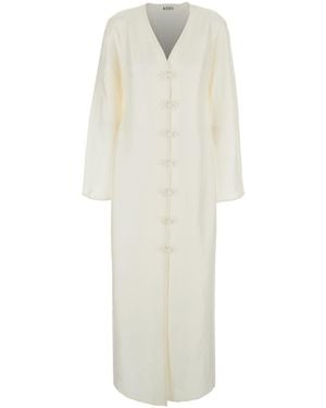 Rohe Mandarin-Collar Long Dress - White