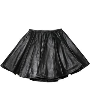 Haikure Ziggy Wide Pleated Mini Skirt - Black