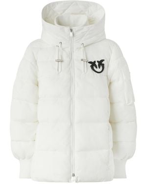Pinko Crusca Hooded Cape Jacket - White