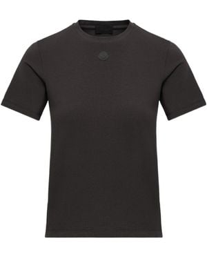 Moncler Logo Cotton Jersey T-Shirt - Black