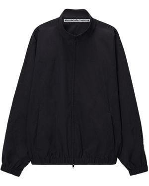 Alexander Wang Logo-Perforated Zip-Up Jacket - Black