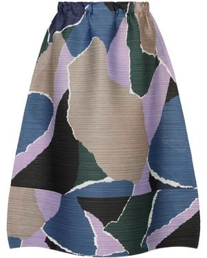 Pleats Please Issey Miyake Surprise Pleated Midi Skirt - Blue