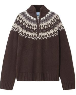 arch4 Long-Sleeved Zip-Up Sweater - Brown