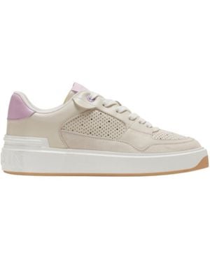 Balmain B Court Logo Patch Trainers - White