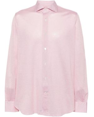 Mazzarelli Spread-Collar Cotton Shirt - Pink