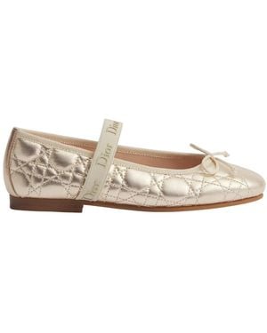 Dior Round Toe Ballet Shoes - Natural