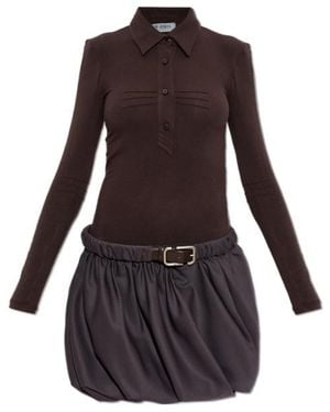 The Attico Long-Sleeved Dress - Black