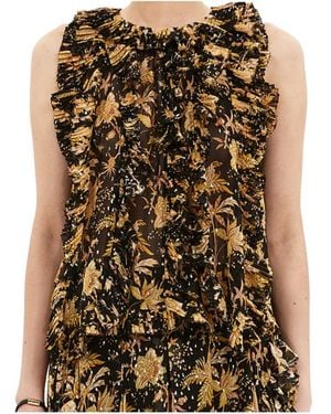 Ulla Johnson Sleeveless Layered Ruffled Vest - Metallic