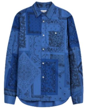 KENZO Bandana-Print Cotton Shirt - Blue